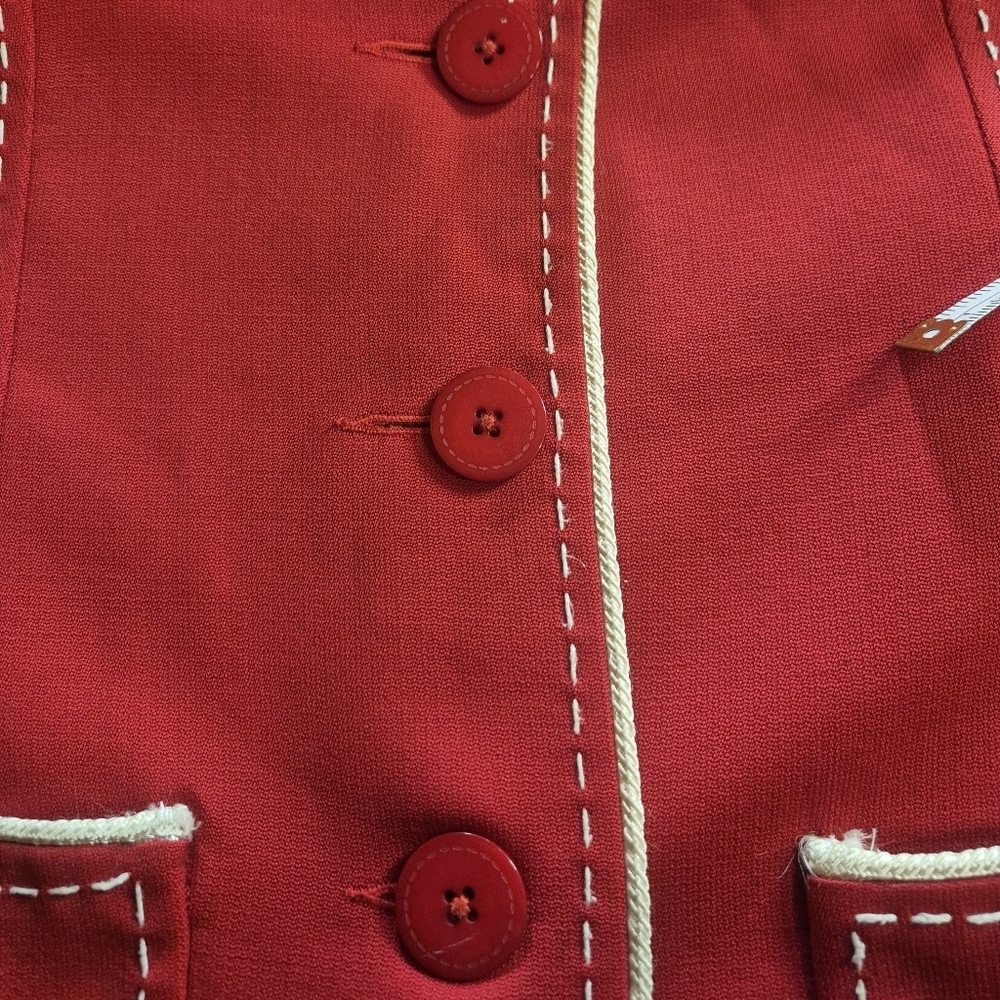 Vintage Mable High Fashion 100% Wool Contrast Stitch Blazer • Tailored Statement - Picture 3 of 12